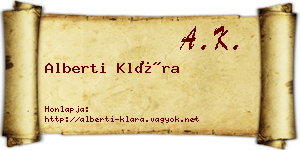Alberti Klára névjegykártya